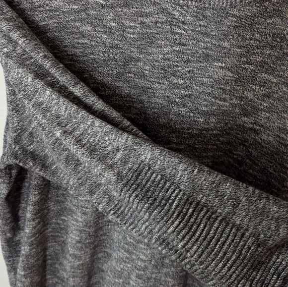 Frank & Oak Crew Sweater with Elbow Detail in Marled Grey - Picture 4 of 5